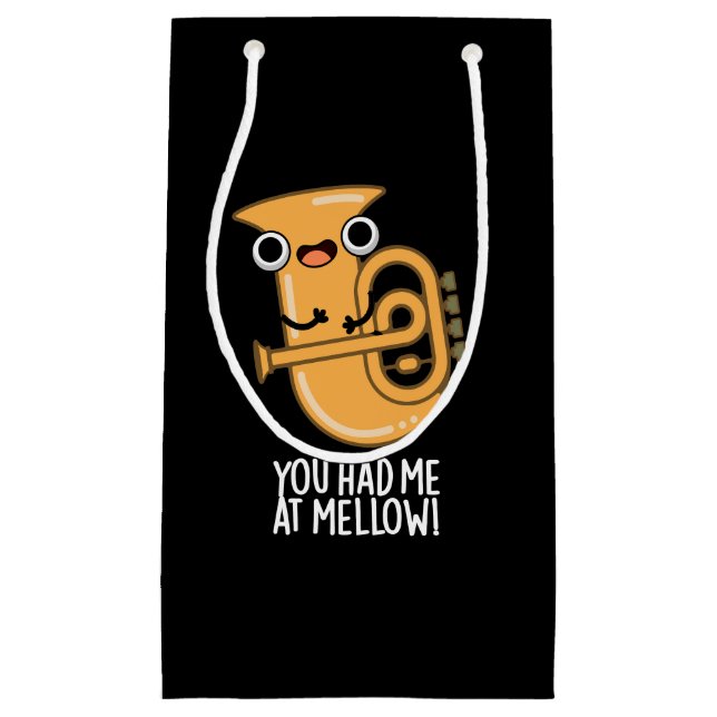 Du hattest mich bei Mellow Funny Tuba Pun Dark BG Kleine Geschenktüte (Vorderseite)