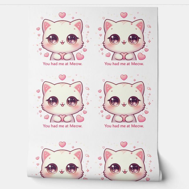 Du hattest mich bei Meow Kawaii Cat Niedlich Paste Tapete (Abrollen)