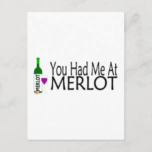 Du hattest mich bei Merlot Wine Postkarte