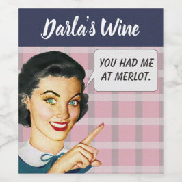 Du hattest mich bei Merlot wine Weinetikett