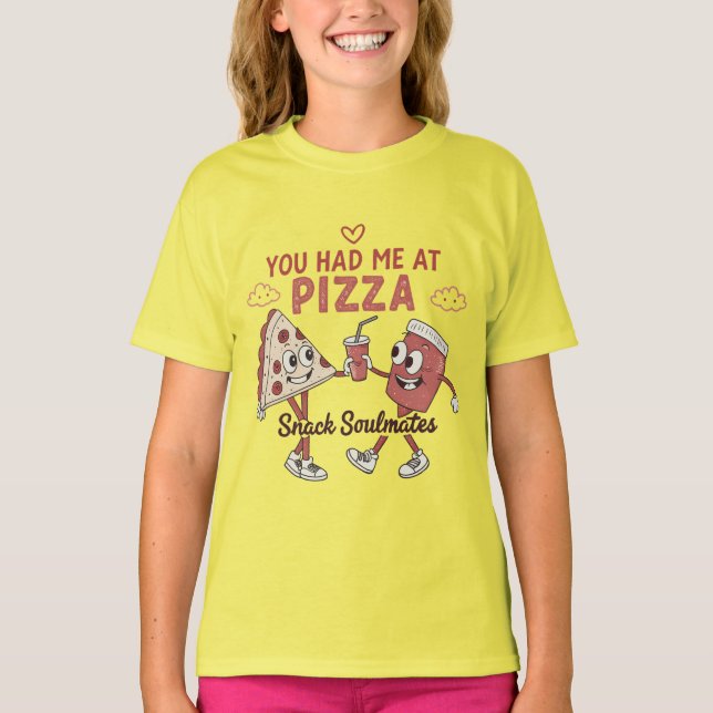 Du hattest mich bei Pizza - Niedlich Snack Soulmat T-Shirt (Vorderseite)