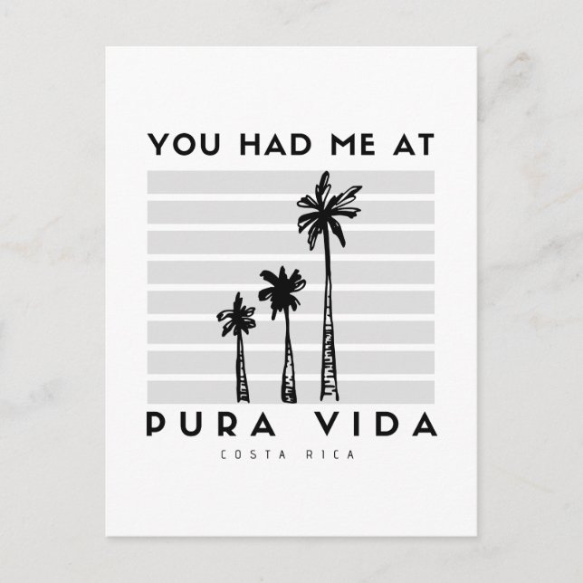 Du hattest mich bei Pura Vida Costa Rica Beach Pos Postkarte (Vorderseite)