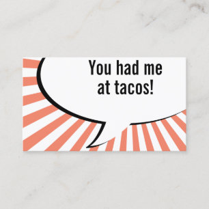 Du hattest mich bei tacos visitenkarte