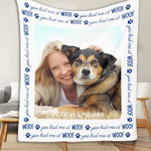 Du hattest mich bei WOOF Personalisiert Hund Lover Fleecedecke