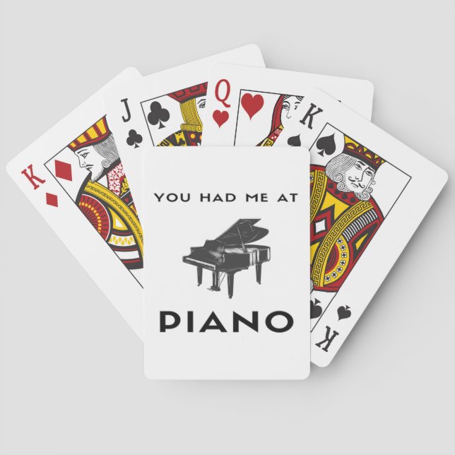 Du hattest mich beim Piano Grand Piano Player Funn Spielkarten (Rückseite)