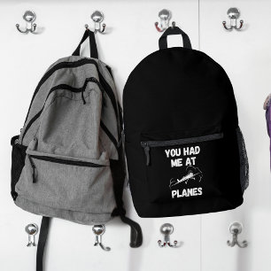 Du hattest mich im Flugzeug, Funny, Simple Aviatio Bedruckter Rucksack