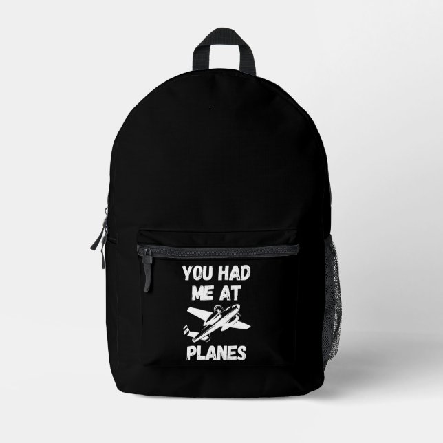 Du hattest mich im Flugzeug, lustig, einfach, flie Bedruckter Rucksack (Vorderseite)