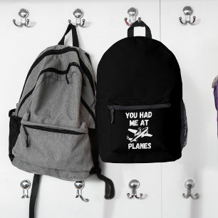Du hattest mich im Flugzeug, lustig, einfach, flie Bedruckter Rucksack