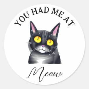 Du hattest mich in Meow Runder Aufkleber
