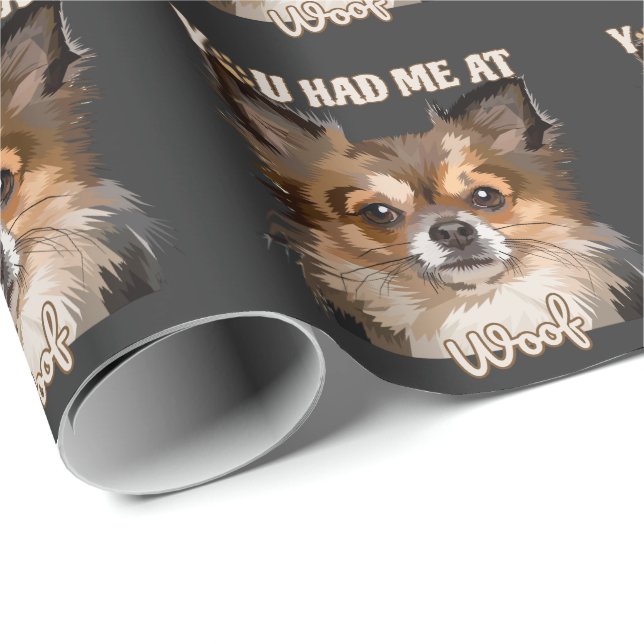 Du hattest mich in Woof | Spitz Hunde Liebhaber Geschenkpapier (Rolleneckpunkt)
