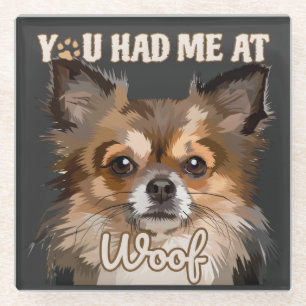 Du hattest mich in Woof Spitz Hunde Liebhaber Glasuntersetzer