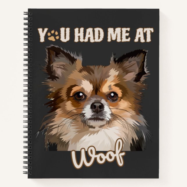 Du hattest mich in Woof | Spitz Hunde Liebhaber Notizbuch (Vorderseite)