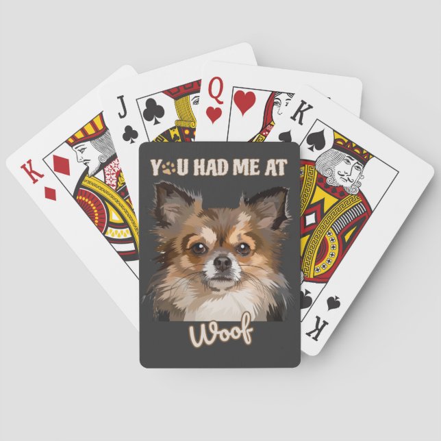 Du hattest mich in Woof | Spitz Hunde Liebhaber Spielkarten (Rückseite)