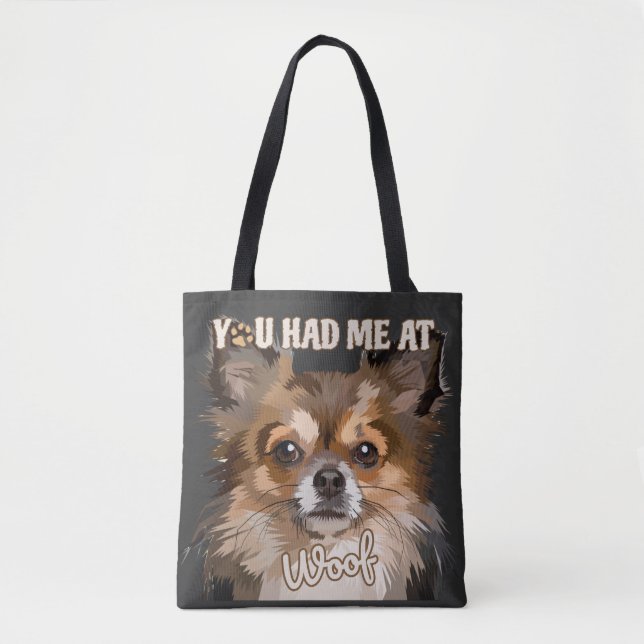 Du hattest mich in Woof | Spitz Hunde Liebhaber Tasche (Vorderseite)