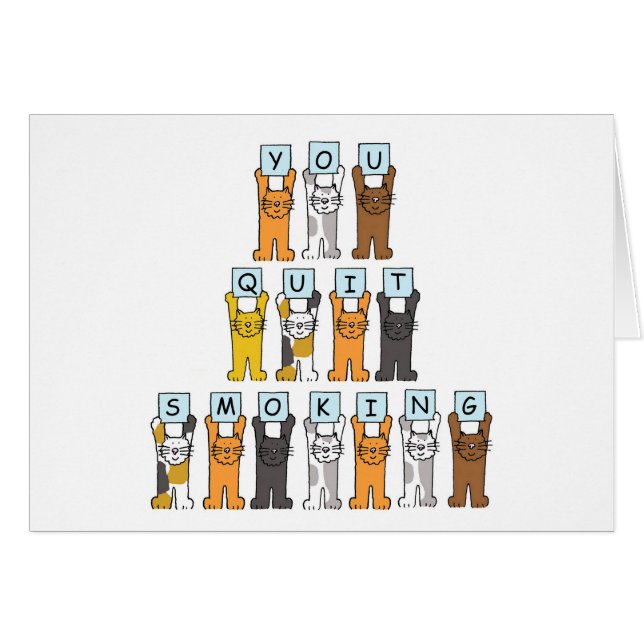Du hörst auf zu rauchen Cartoon Katzen (Vorderseite (Horizontal))