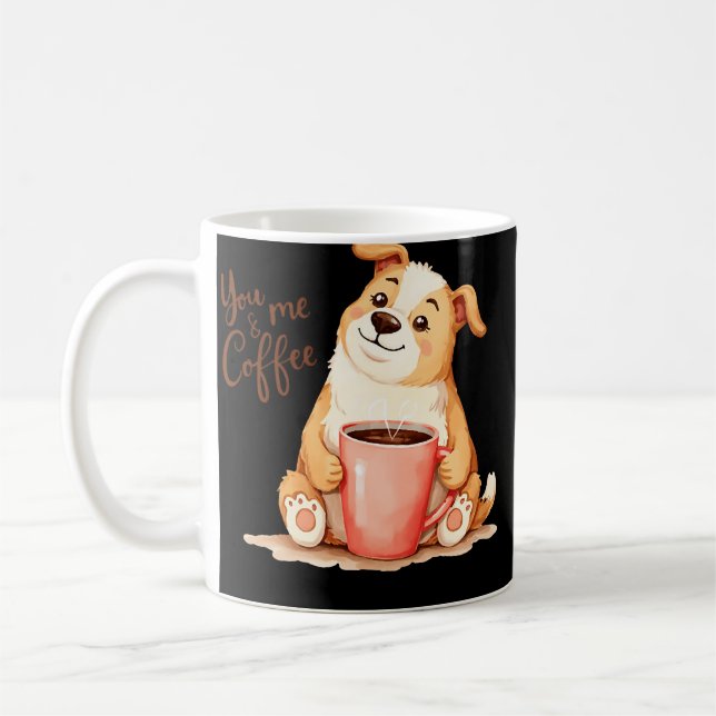 Du & ich Kaffee - Süßer Corgi & Gemütlicher Kaffee Kaffeetasse (Links)