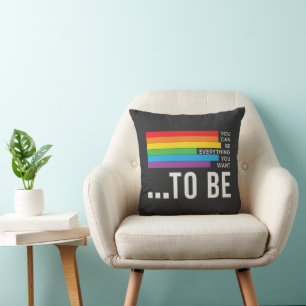 Du kannst alles sein, was du Will, Regenbogenlinie Kissen