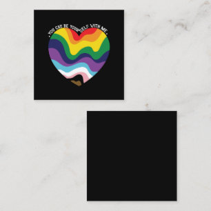 Du kannst bei mir du selbst sein LGBT Transgender  Quadratische Visitenkarte