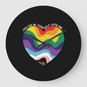 Du kannst du selbst bei mir sein LGBT Transgender  Große Wanduhr