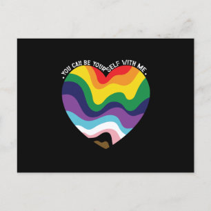Du kannst du selbst bei mir sein LGBT Transgender  Postkarte