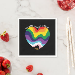 Du kannst du selbst bei mir sein LGBT Transgender Serviette
