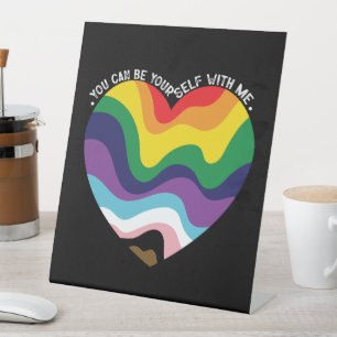 Du kannst du selbst bei mir sein LGBT Transgender Sockelschild