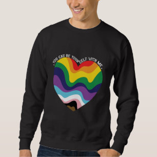 Du kannst du selbst bei mir sein LGBT Transgender Sweatshirt