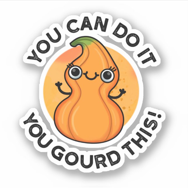Du kannst es schaffen, diesen positiven Veggie Pun Aufkleber (Vorderseite)