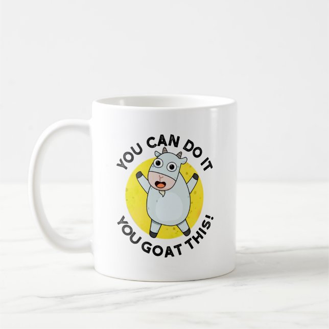 Du kannst es tun, du hast diesen lustigen Tierpuff Kaffeetasse (Links)