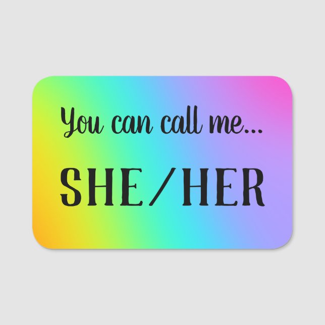 "Du kannst mich anrufen... "Sie/ihr" Pronouns-Butt Namensschild (Vorderseite)