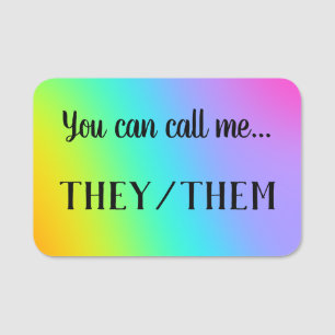 "Du kannst mich anrufen... Sie/sie" Pronouns-Butto Namensschild