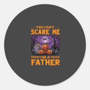 Du kannst mich erschrecken Vater Halloween-Kürbiss Runder Aufkleber
