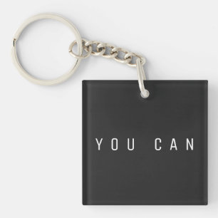 DU KANNST Motivations-Acrylschnur-Schlüsselanhänge Schlüsselanhänger