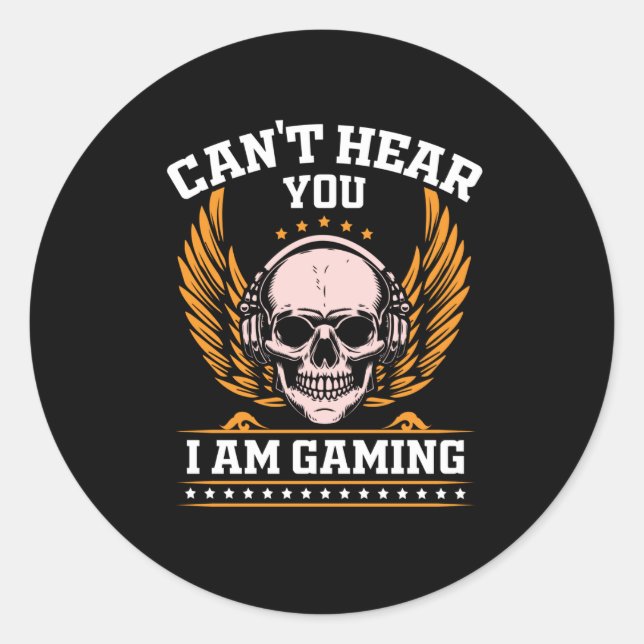 Du kannst nicht hören, dass ich spiele runder aufkleber (Vorderseite)