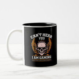 Du kannst nicht hören, dass ich spiele zweifarbige tasse