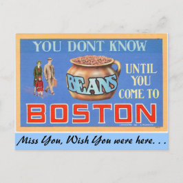 Du kennst Bohnen nicht, bis du nach Boston kommst Postkarte