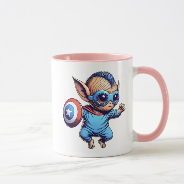 Du kleiner Superheld-Außerirdischer mit Schutzschi Tasse (Rechts)