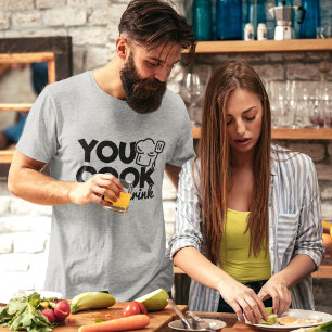 Du kochst, ich trinke Typografie Lustig T-Shirt