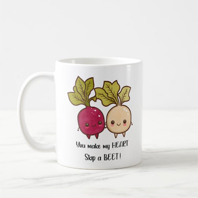 Du lässt mein Herz einen Rübenpuffer überspringen Kaffeetasse (Links)