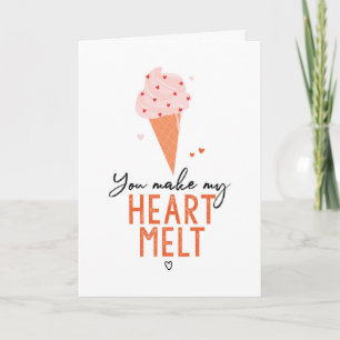 Du lässt mein Herz Schokoladeneis am Valentinstag  Karte