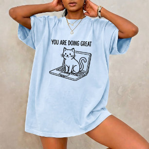 Du Machst Das Großartig Arbeitskatze Unisex Grafik T-Shirt