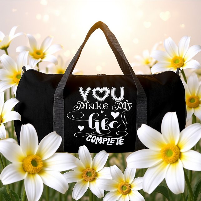 Du machst mein Leben vollständig Duffle Bag (Von Creator hochgeladen)