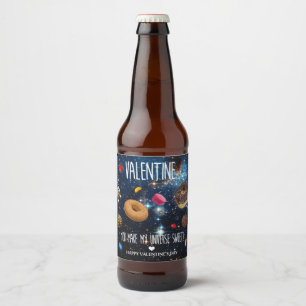 Du machst mein Universum süß Valentine Bierflaschenetikett