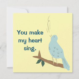Du machst meine herz-sing-Bird-Flat-Grußkarte Karte