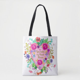 Du machst meine Herzblut-Blume botanische Tragetas Tasche