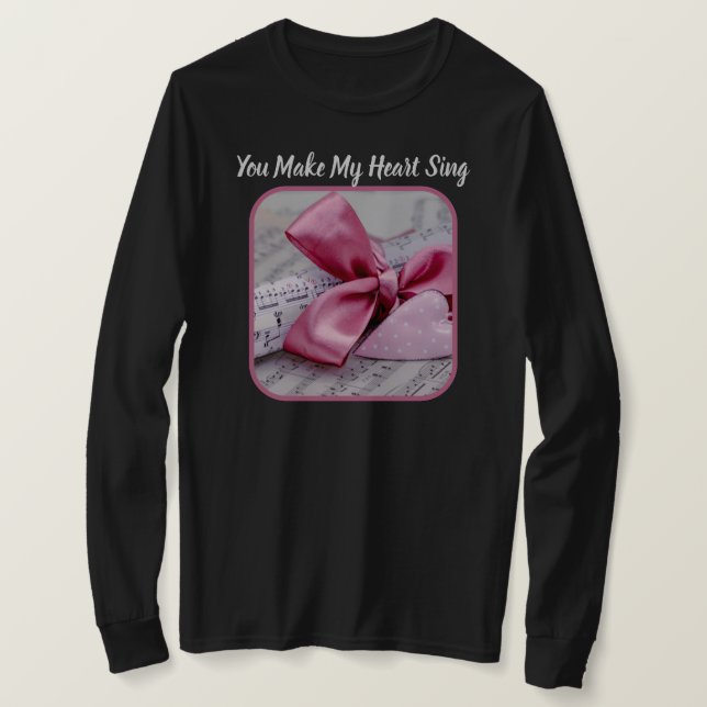 Du machst meine Herzenslieder Ladys langes Schläfc T-Shirt (Design vorne)