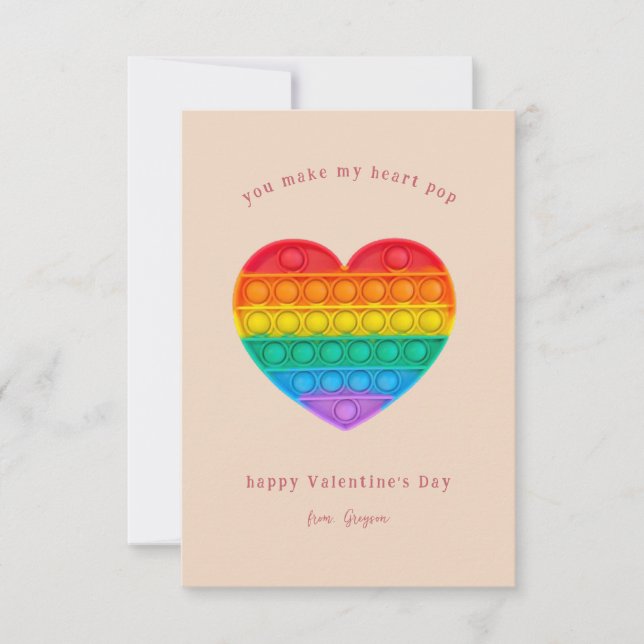 Du machst meinen Herz-Pop | Pop Fidget Valentine Mitteilungskarte (Vorderseite)