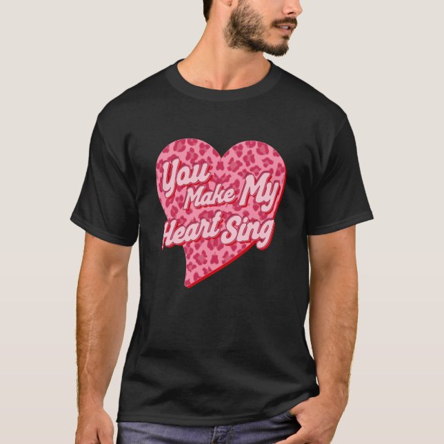 Du machst meinen Herzschlang Western Leopard Valen T-Shirt (Vorderseite)
