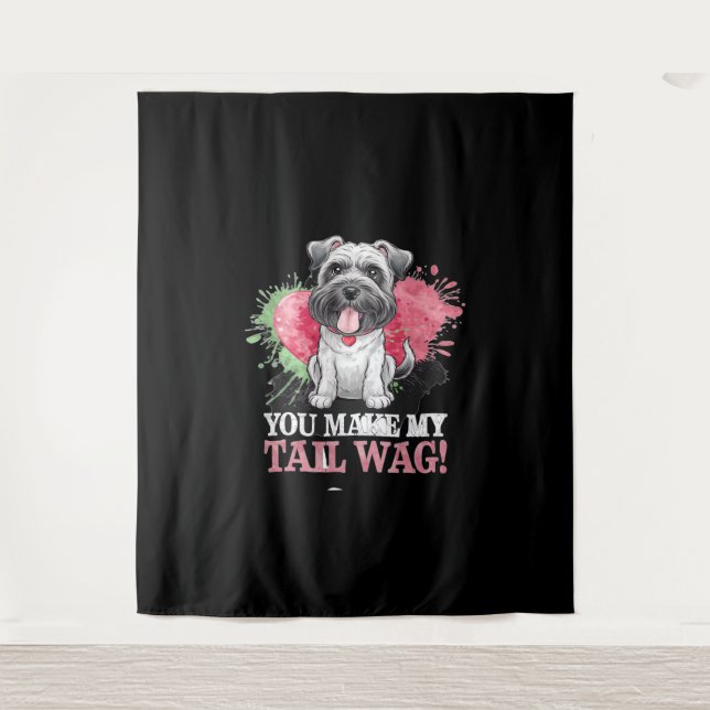 DU MACHST MEINEN SCHWANZ WAG HUND WANDTEPPICH (Vorderseite)