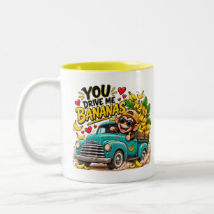 DU MACHST MICH BANANEN AFFEN-TASSE GESCHENK LUSTIG ZWEIFARBIGE TASSE